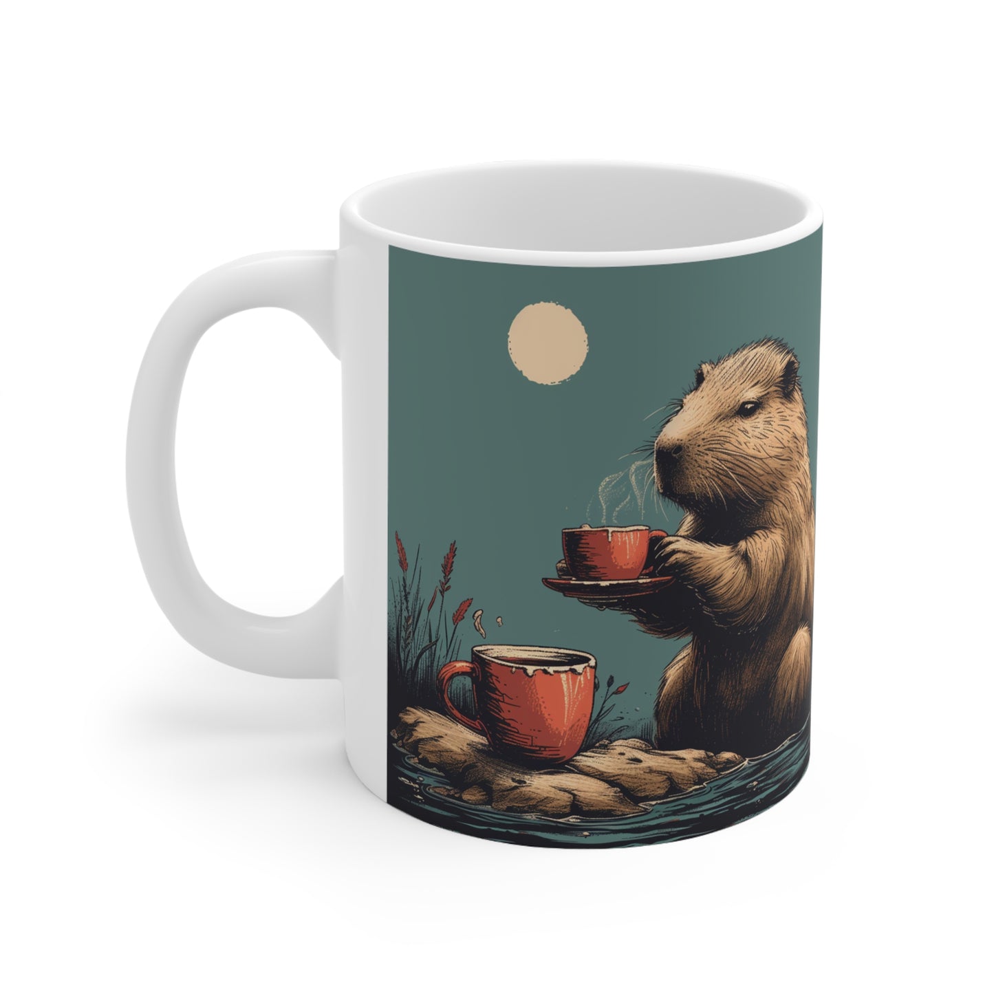 Capybara Coffee, Ceramic Mug 11oz