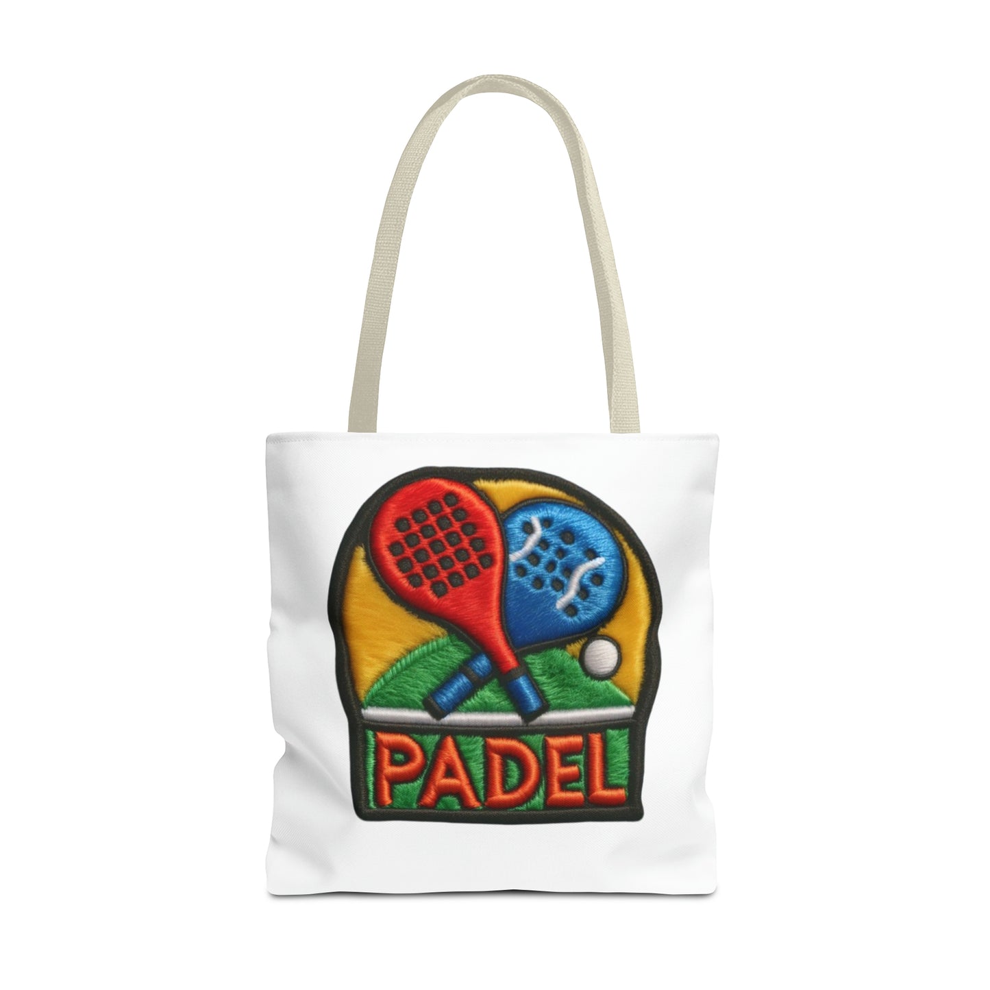 Padel Chenille Patch, Faux Graphic- Tote Bag (AOP)