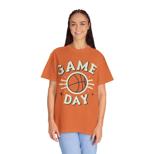 Retro B-Ball Shine - Celebración del día del juego de baloncesto Old School - Camiseta unisex teñida de ropa 