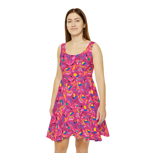 Womens Printed Shirtdress - Women's Skater Dress (AOP)