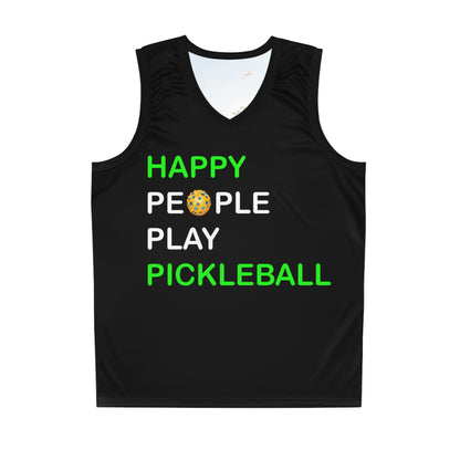 Happy People Play Pickleball Sport Game Graphic - Basketball Jersey (AOP)