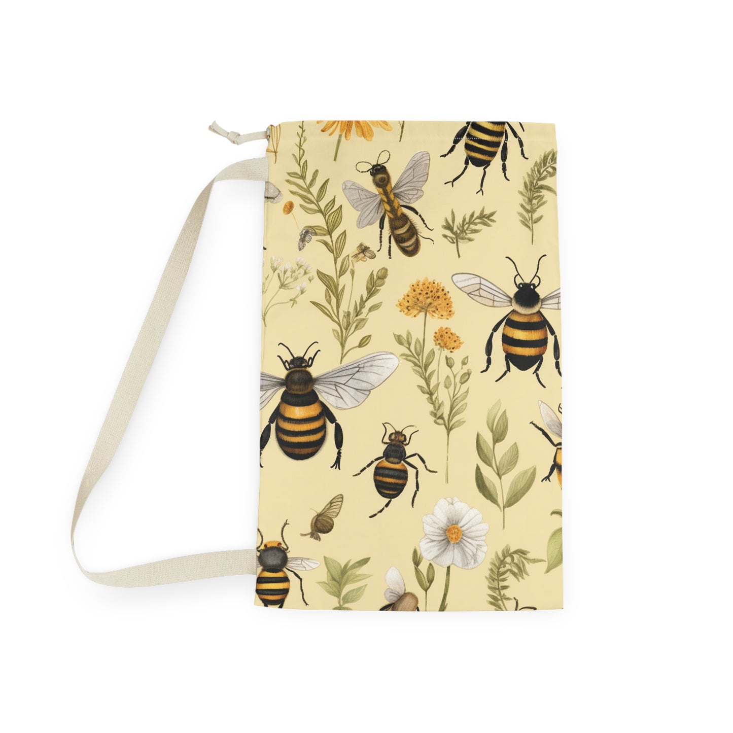 Whimsical Bees & Honeycombs Nature-Friendly Pattern Design Laundry Bag