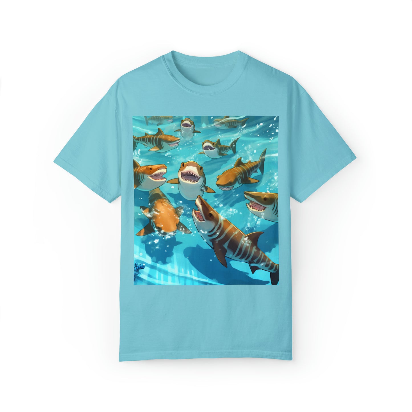 Tiger Shark: Ocean Marine Wildlife - Underwater - Unisex Garment-Dyed T-shirt