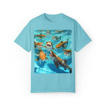 Tiger Shark: Ocean Marine Wildlife - Underwater - Unisex Garment-Dyed T-shirt