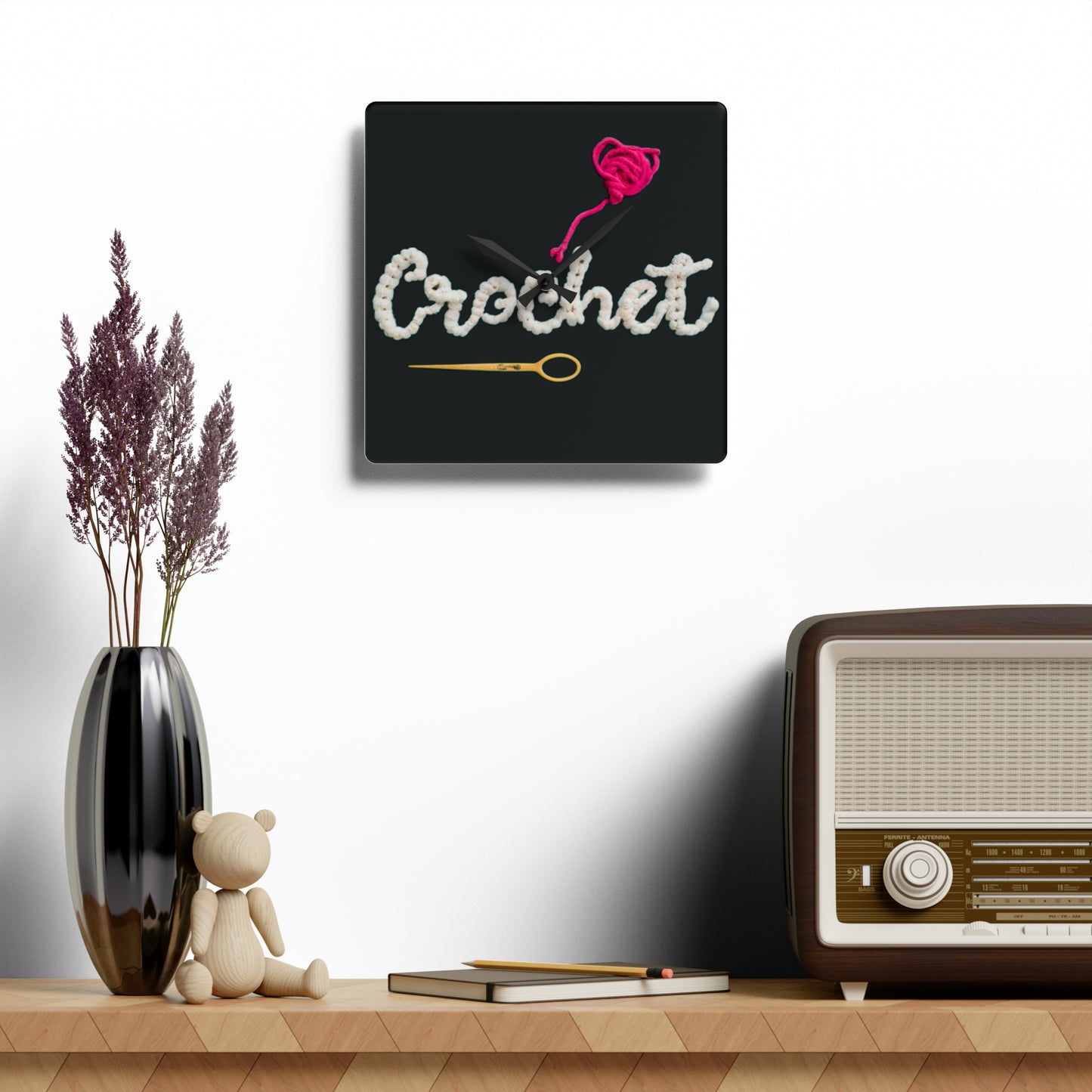 Crochet Acrylic Wall Clock