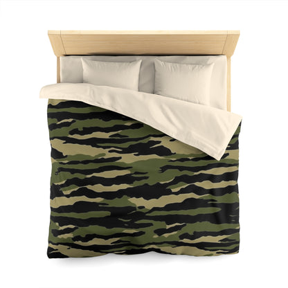 Tiger Stripe Camouflage: Military Style - Microfiber Duvet Cover