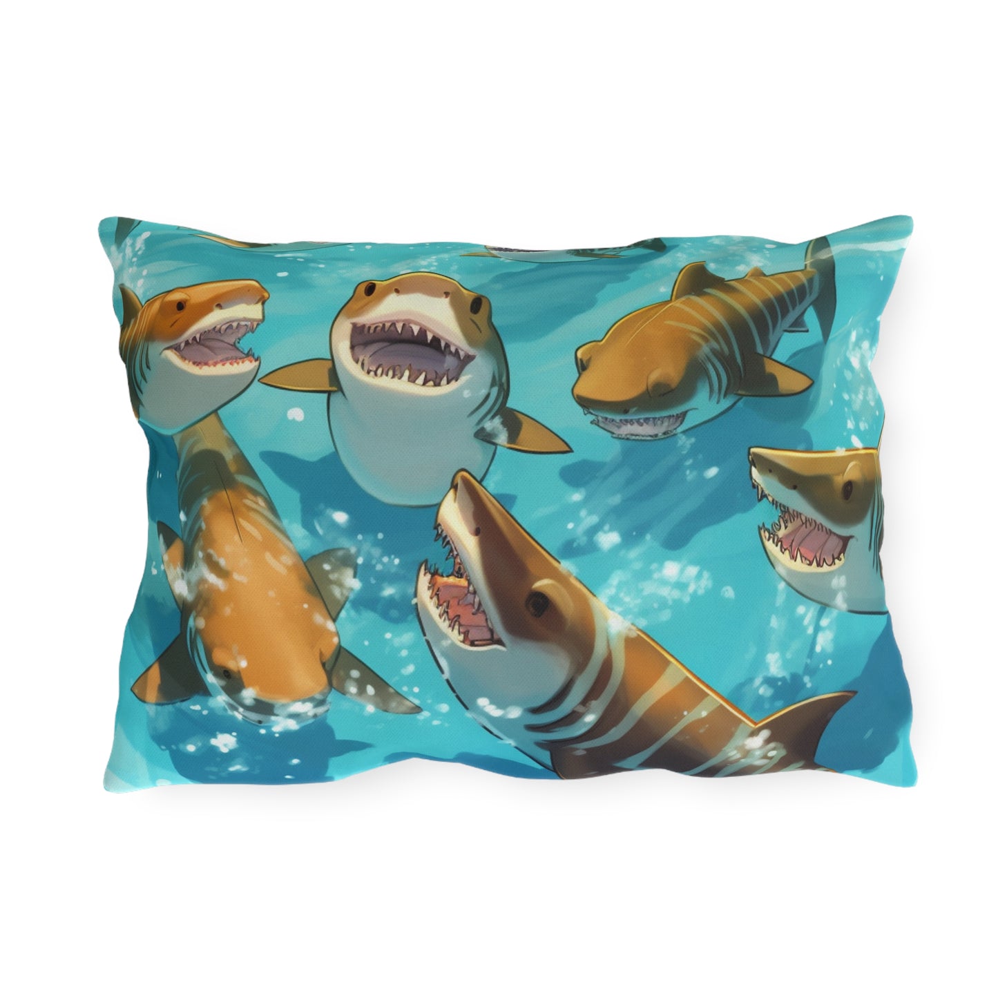 Tiger Shark: Ocean Marine Wildlife - Underwater - Outdoor Pillows