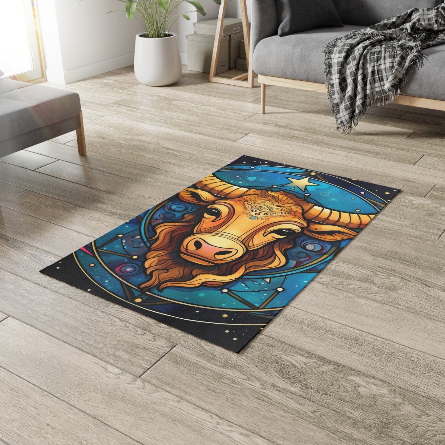 Taurus Constellation Zodiac Sign Astrology Cosmic Art - Dobby Rug