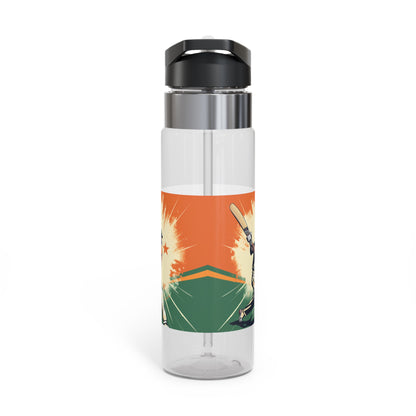 India Cricket Star: Batsman With Willow Bat, National Flag Style - Sport Game - Kensington Tritan™ Sport Bottle, 20oz