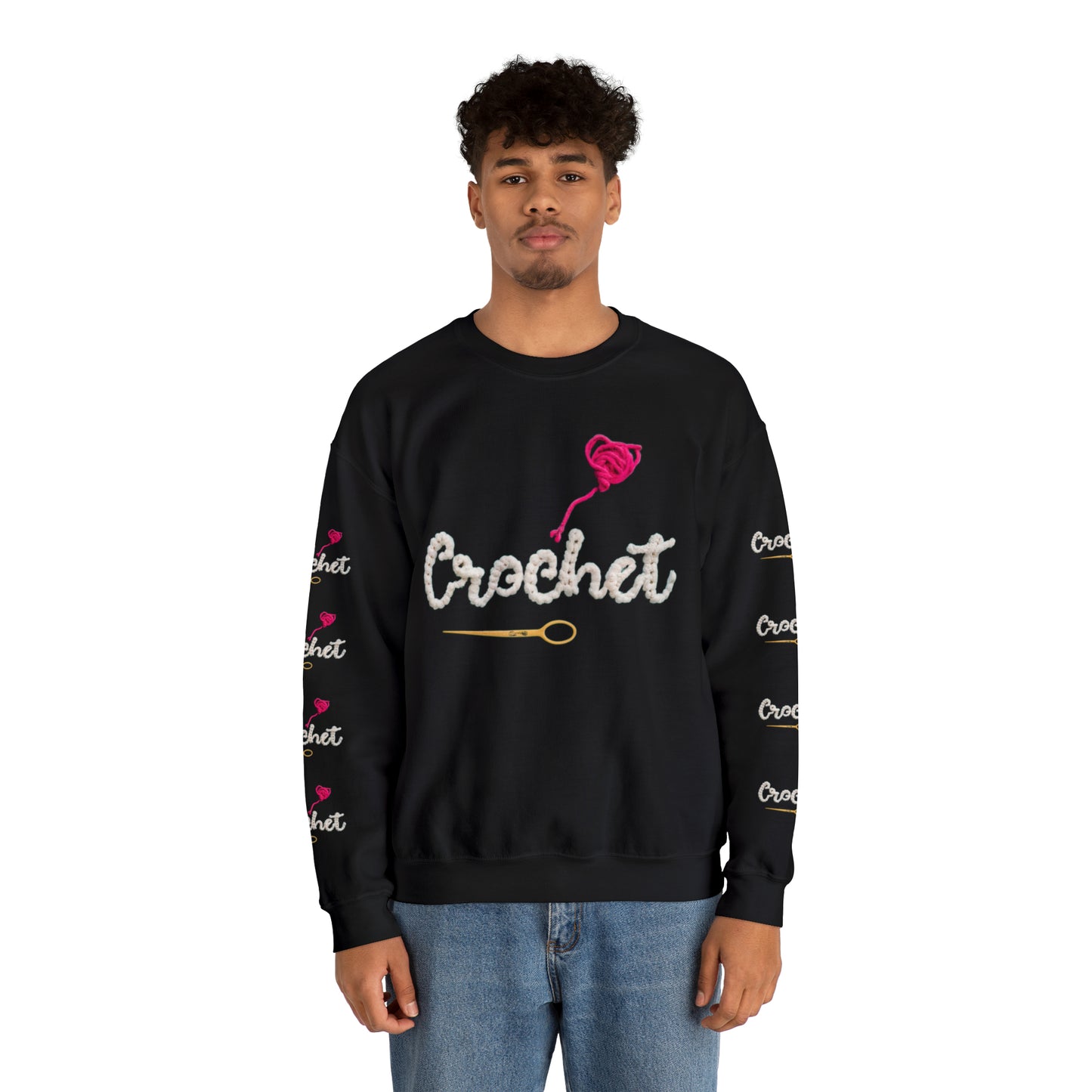 Regalo de amor de ganchillo - Estilo de coleccionista de moda de tela sincera - Sudadera unisex Heavy Blend™ Crewneck 