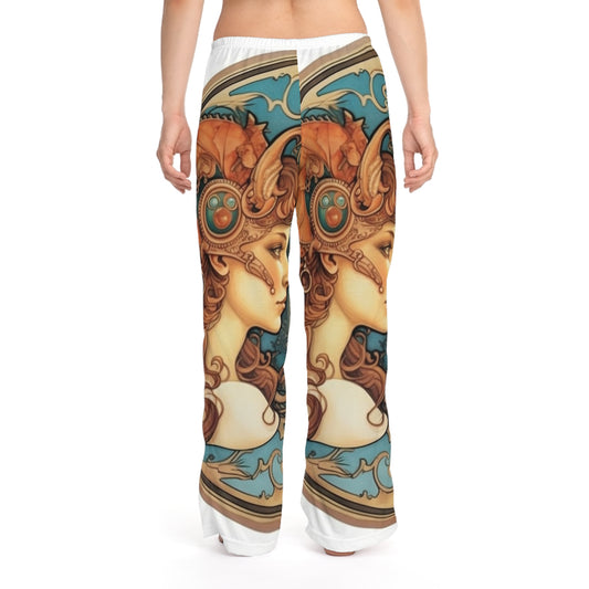 Steampunk Gemini - Dualistic Motifs & Vibrant Contrast - Women's Pajama Pants (AOP)