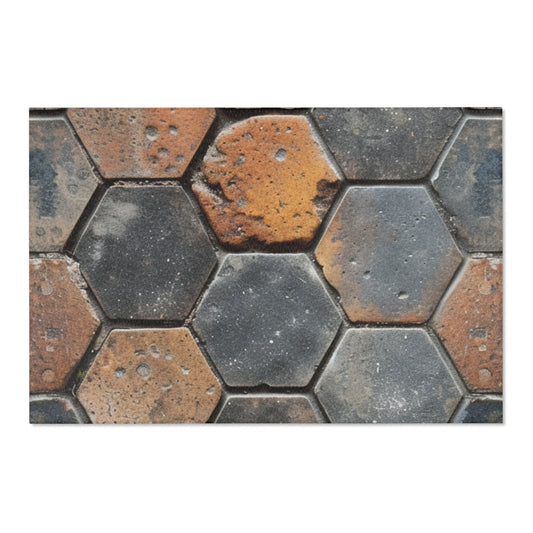 Hexagonal Floor Tiles, Faux Graphic Gift, Area Rugs