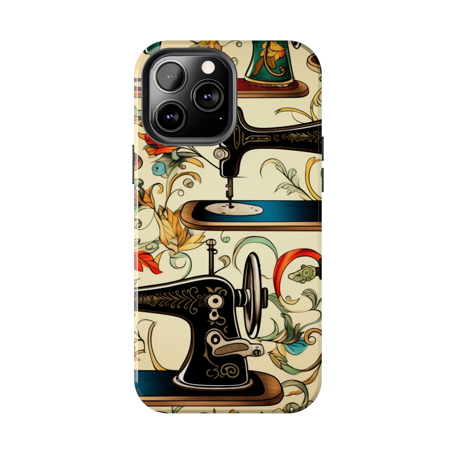 Classic Sewing Machines and Vibrant Thread Spools Pattern, Tailoring and Quilting - Tough Phone Cases