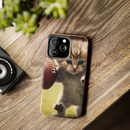 Football Kitty Fantasy: Feline Cat American Sport Quarterback - Tough Phone Cases