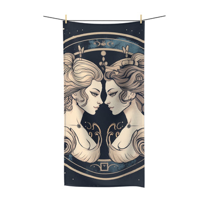 Duality of Gemini - Expressive Twins Zodiac Astrology - Polycotton Towel