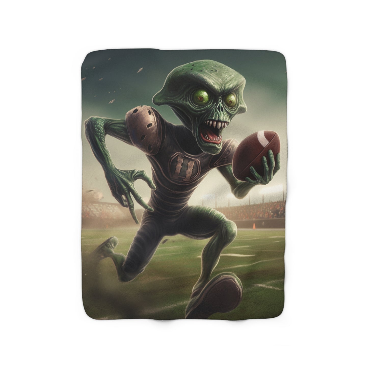 Alien Football Space Sport Game Stadium Athlete Galaxy Player - Sherpa Fleece Blanket