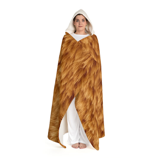 Cozy Bear Fleece Design: Warmth Meets Wilderness Aesthetic - Hooded Sherpa Fleece Blanket