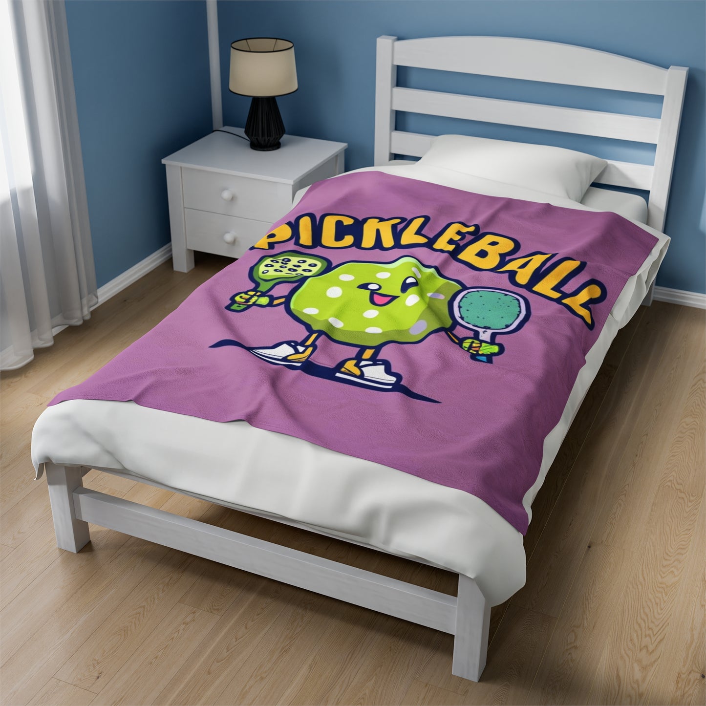 Pickleball Anime kawaii - Cartoon Graphic - Sport Character - Velveteen Plush Blanket