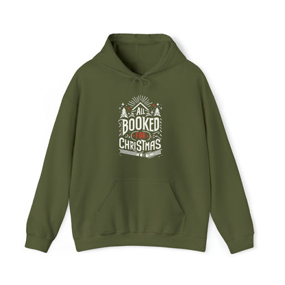 Todo reservado para Navidad: lectura festiva, invierno acogedor, gráfico de temporada para amantes de los libros, alegre ilustración navideña - Sudadera con capucha unisex Heavy Blend™