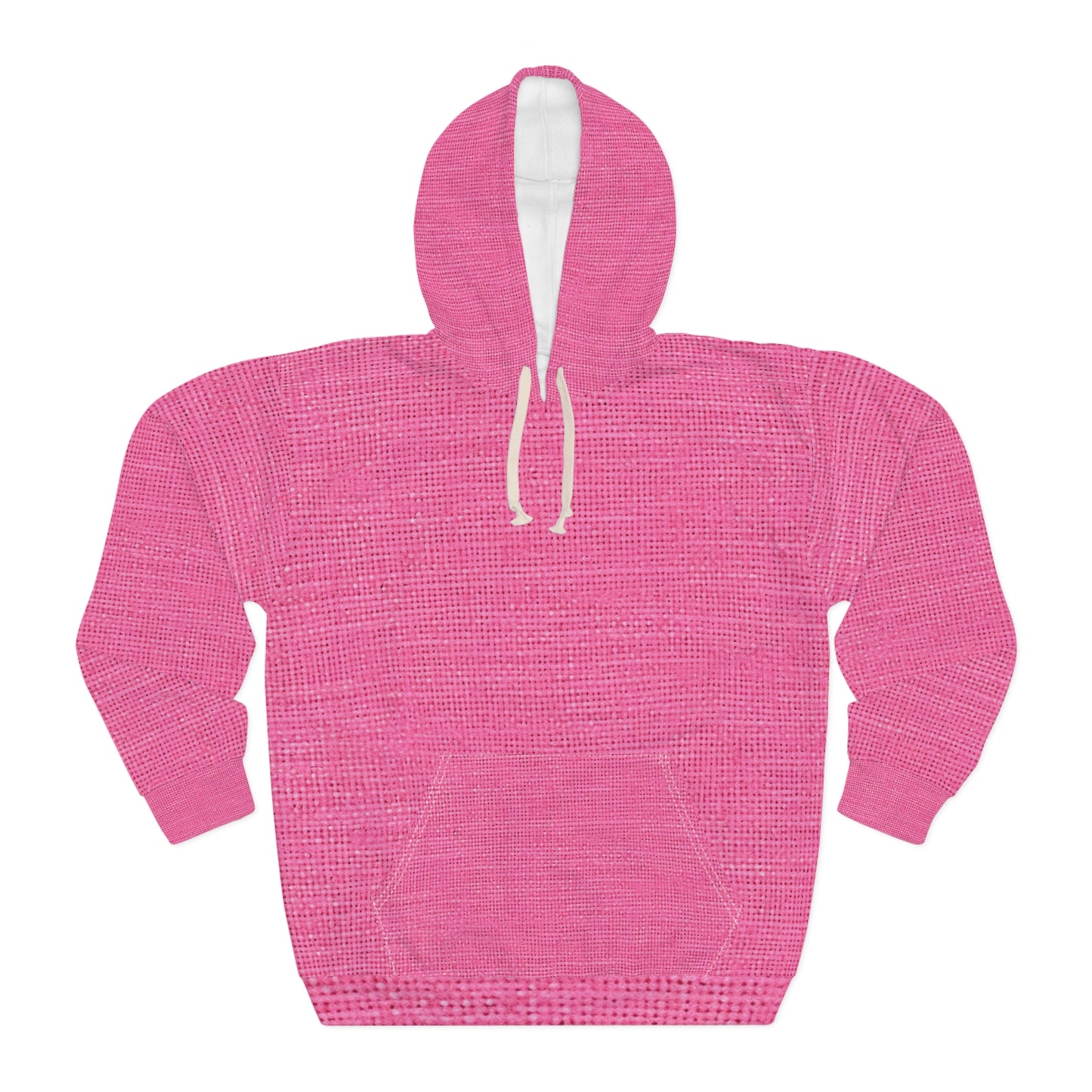 Doll-Like Pink Denim Designer Fabric Style - Unisex Pullover Hoodie (AOP)