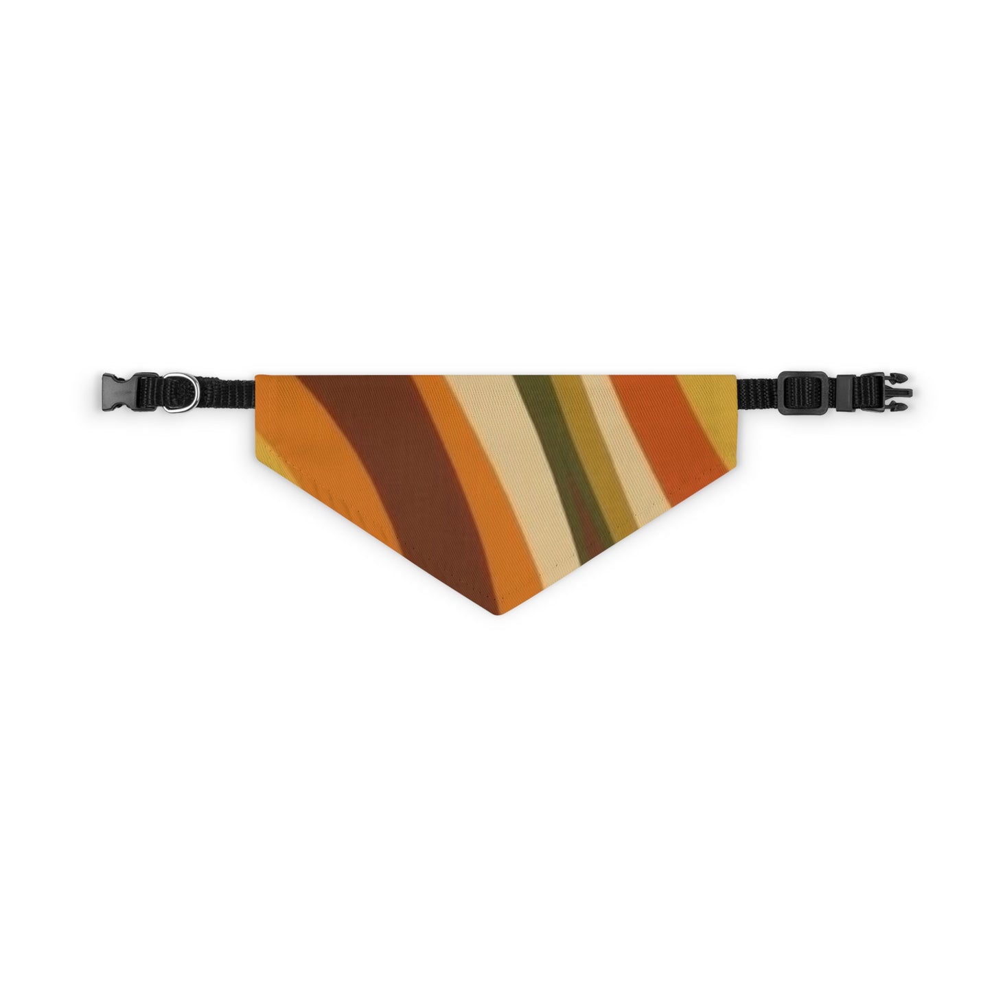 Groovy 1970s Mod-Inspired Bold Orange, Green, Rust, Gold, and BeigePet Bandana Collar