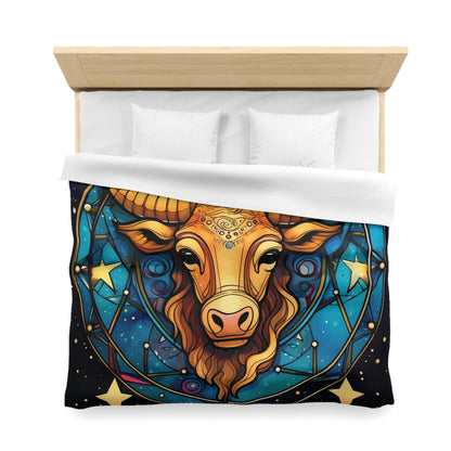 Taurus Constellation Zodiac Sign Astrology Cosmic Art - Microfiber Duvet Cover