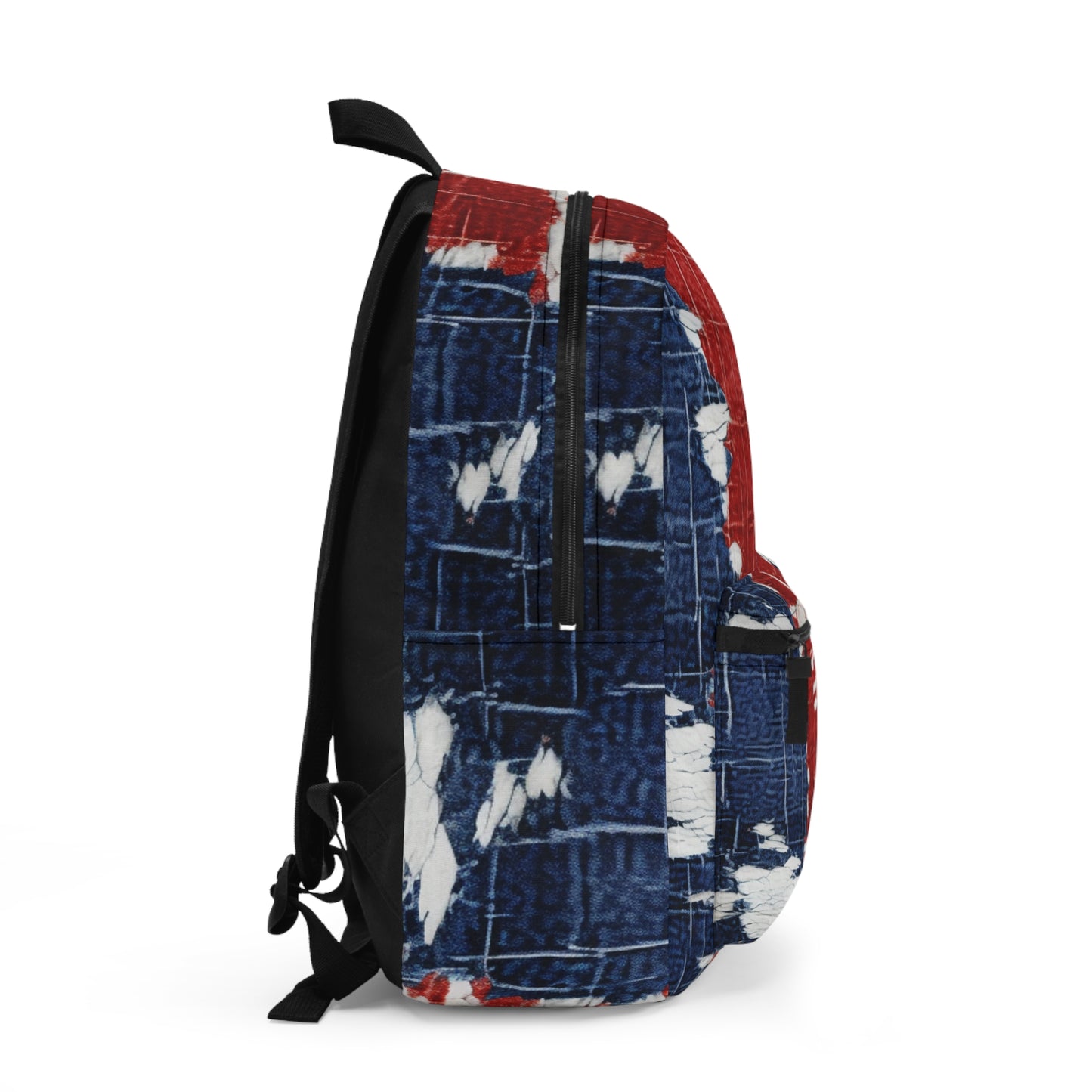 Patriotic Red, White & Blue: Distressed Denim-Style, Torn Fabric - Backpack