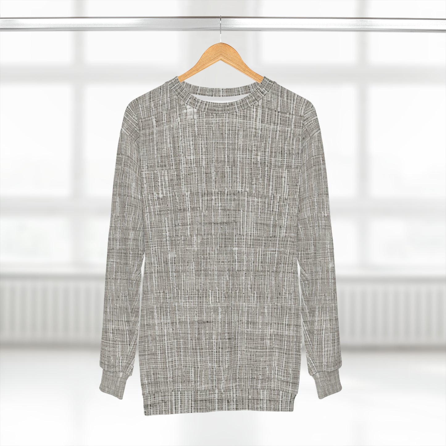 Silver Grey: Denim-Inspired, Contemporary Fabric Design - Unisex Sweatshirt (AOP)