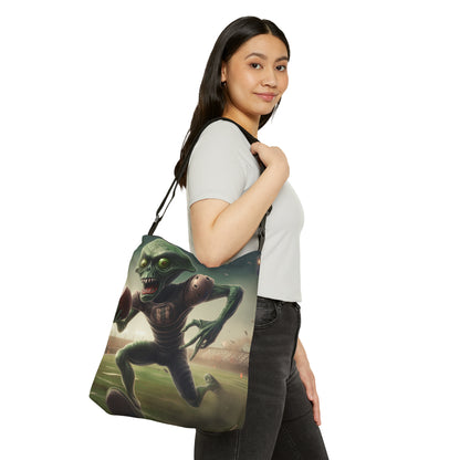 Alien Football Space Sport Game Stadium Athlete Galaxy Player - Adjustable Tote Bag (AOP)