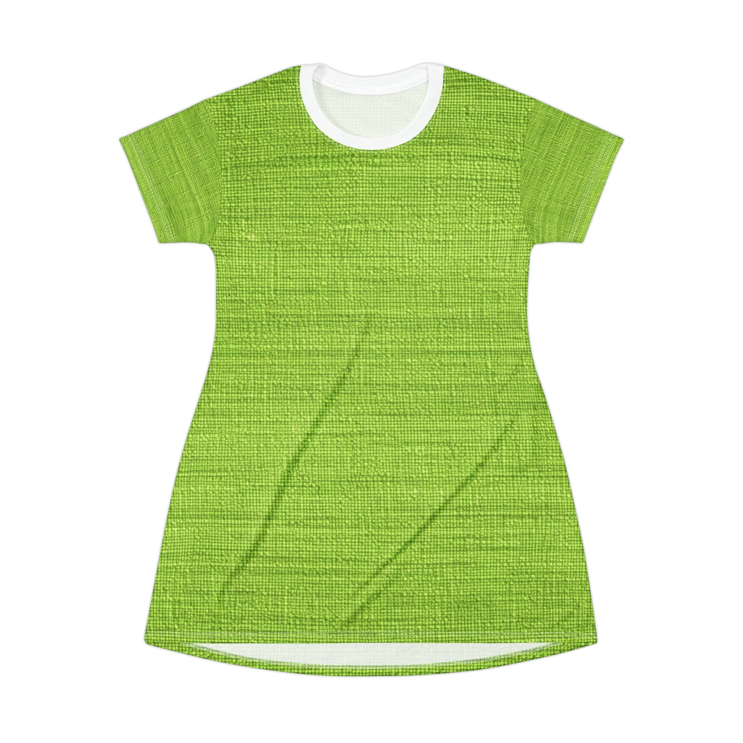 Lush Grass Neon Green: Denim-Inspired, Springtime Fabric Style - T-Shirt Dress (AOP)