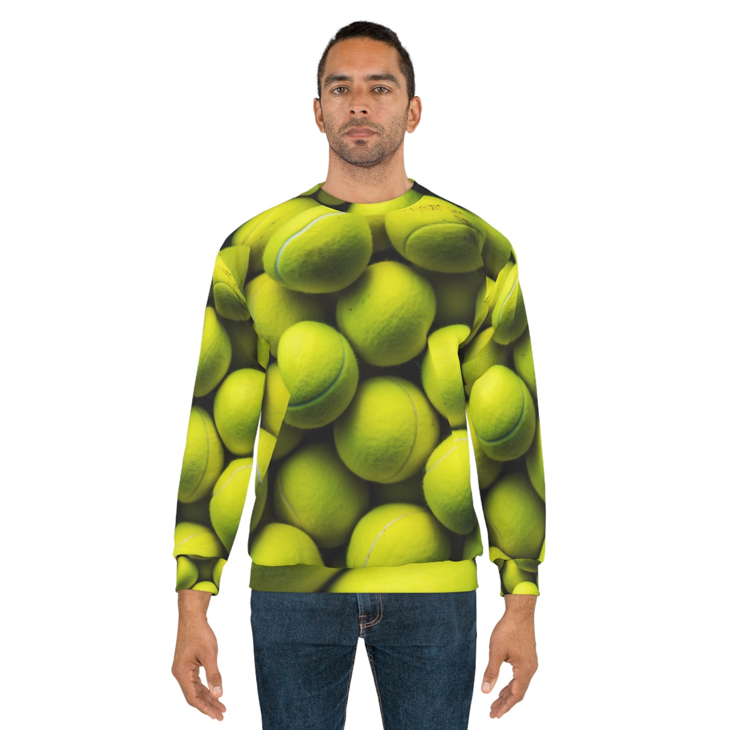 Tennis Ball Sport: Athlete Court Action, Rally & Serve - Unisex Sweatshirt (AOP)