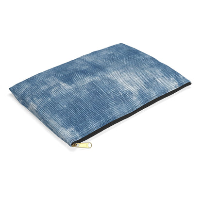 Faded Blue Washed-Out: Denim-Inspired, Style Fabric - Accessory Pouch