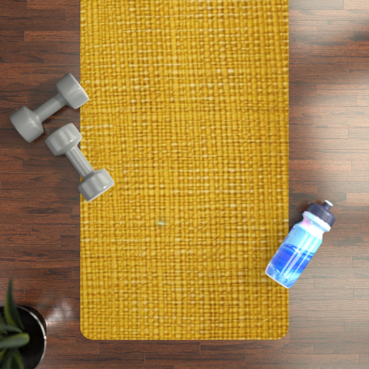 Radiant Sunny Yellow: Denim-Inspired Summer Fabric - Rubber Yoga Mat