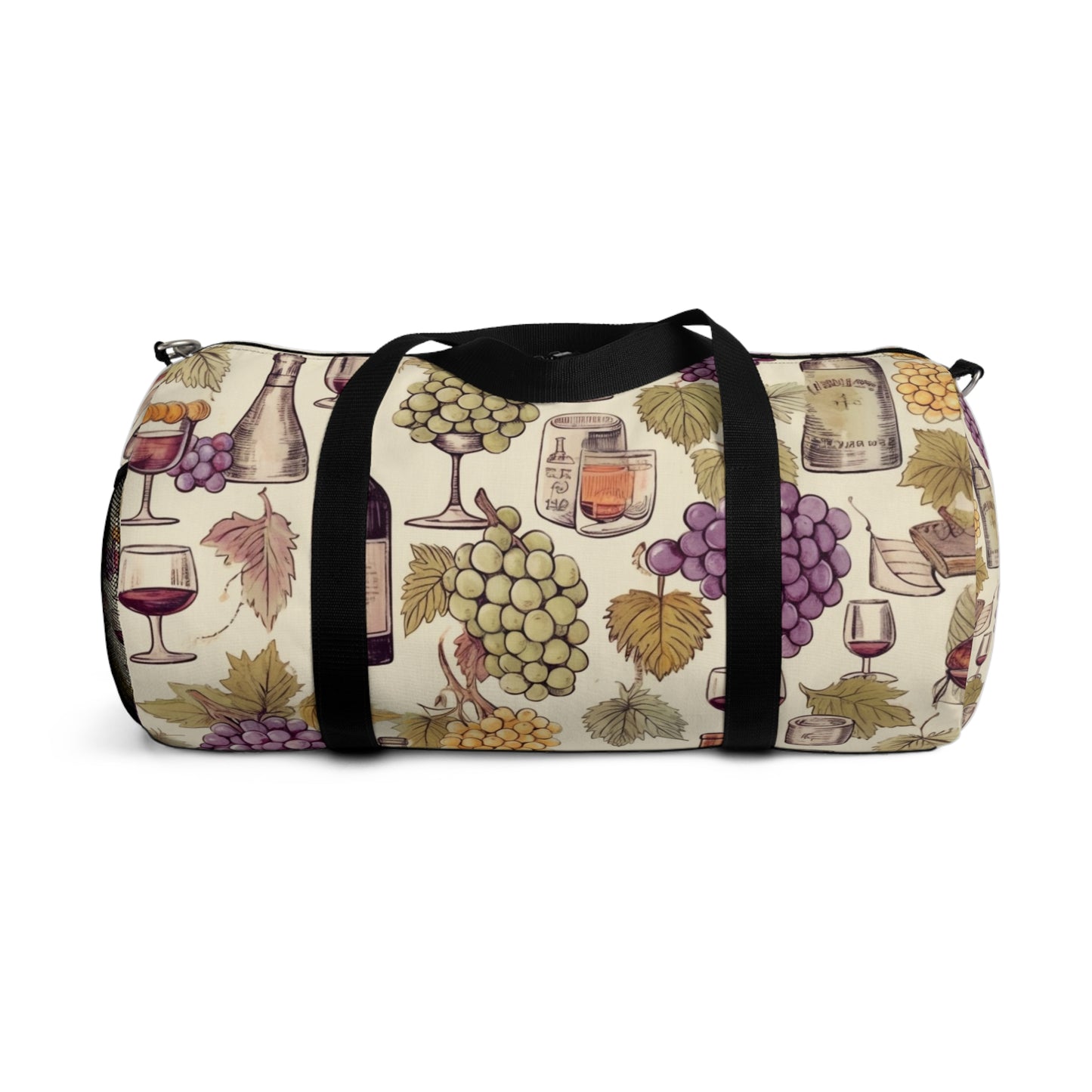 Wine Lovers Theme: Varieties of Wine, Grapes & Vineyards Design Duffel Bag