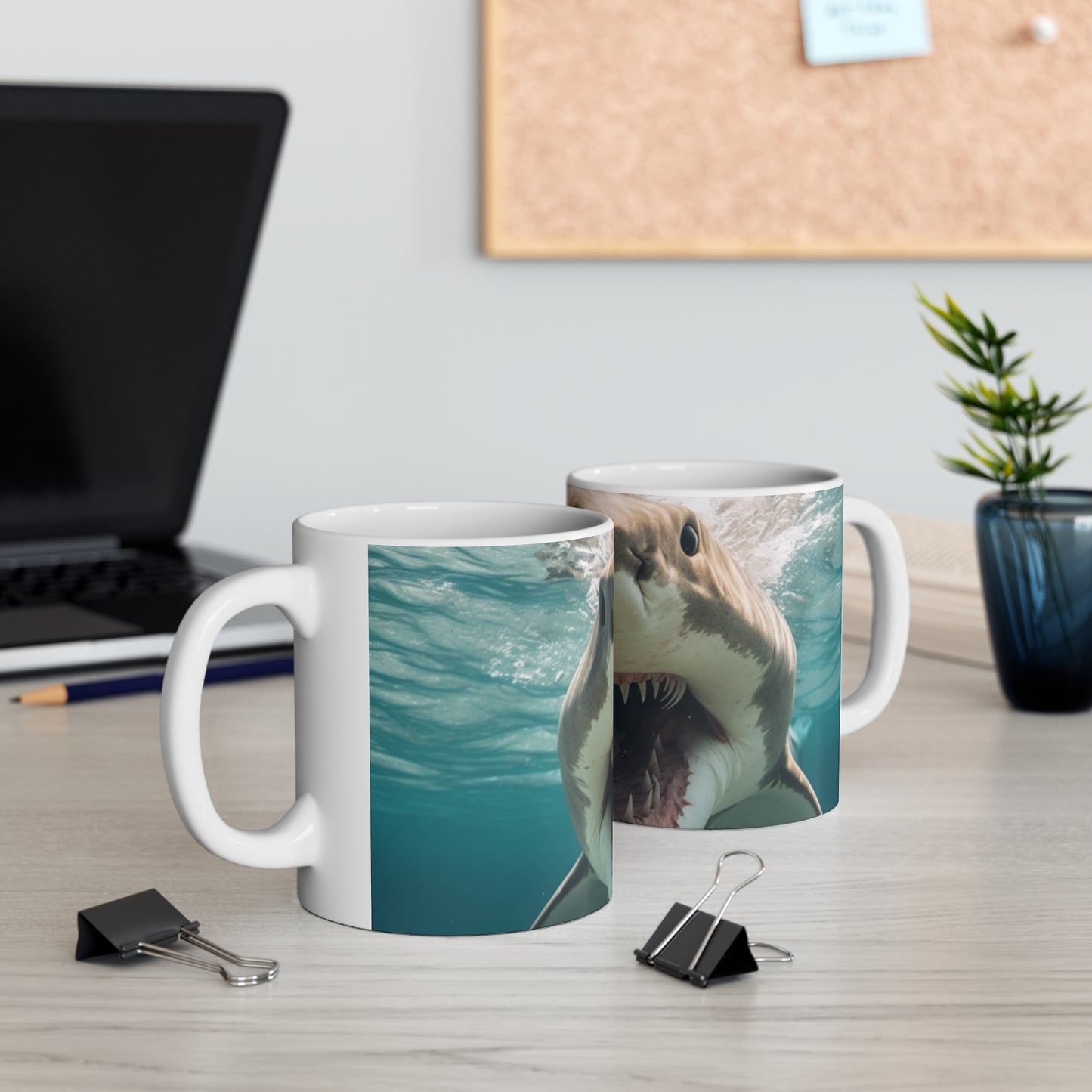 Bull Shark: River Monster Menace - Realistic Dark Water Predator - Ceramic Mug 11oz