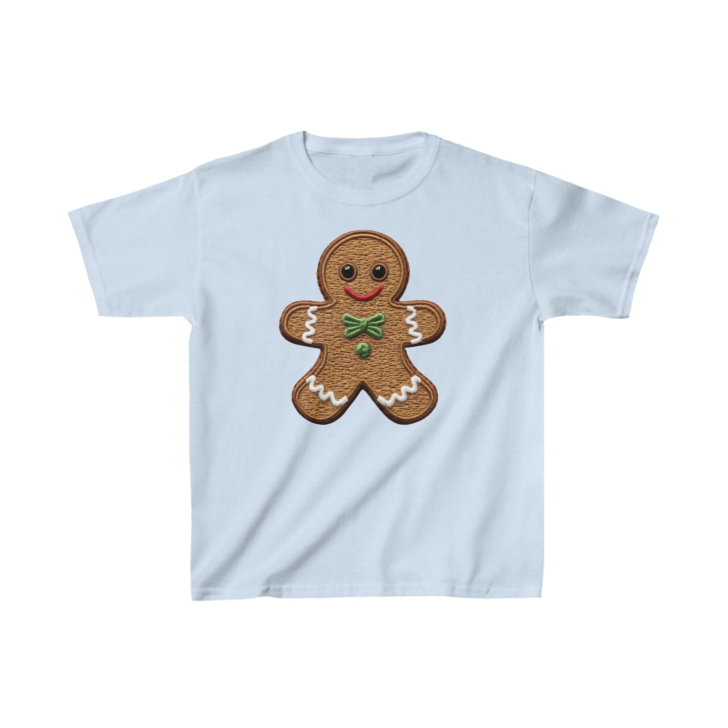 Chenille Gingerbread Cookie: Christmas Festive Delight Design - Kids Heavy Cotton™ Tee