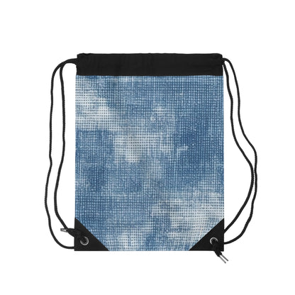 Faded Blue Washed-Out: Denim-Inspired, Style Fabric - Drawstring Bag