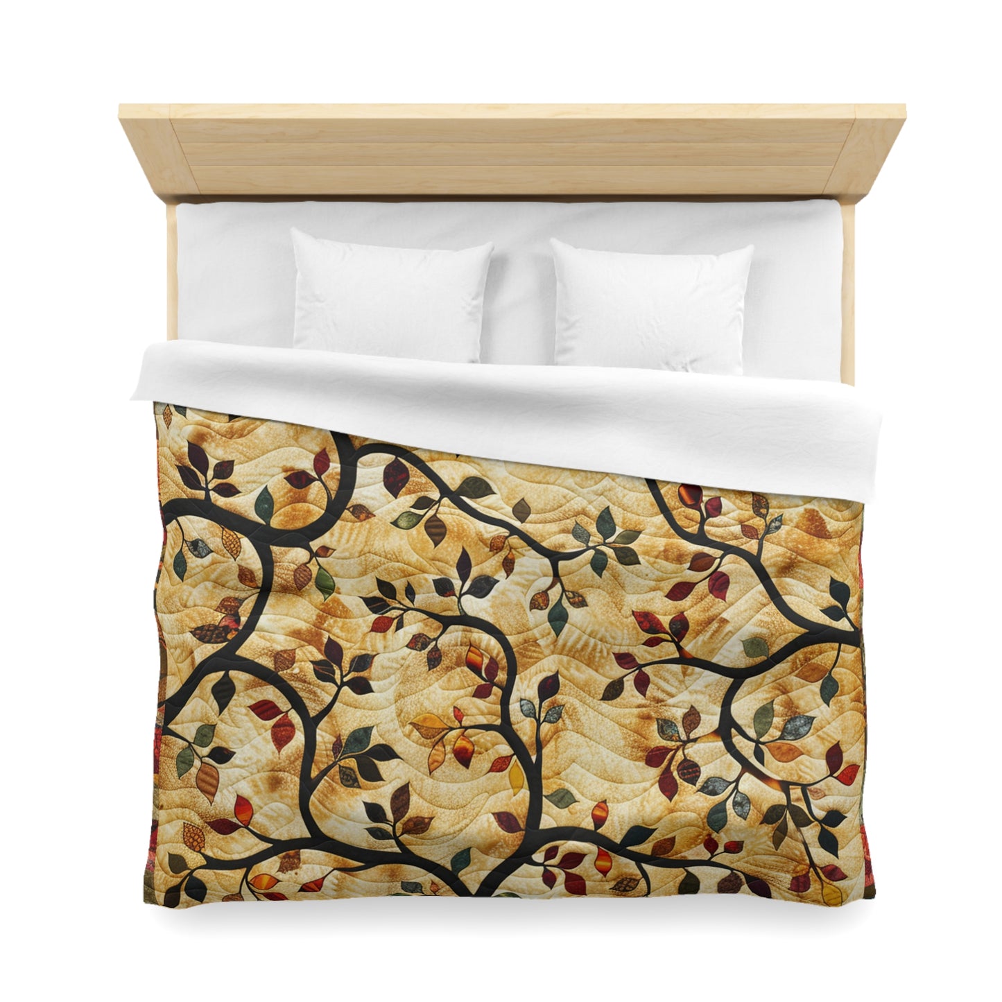 Boho Earthy Vines Graphic Quilt - Microfiber Duvet Cover