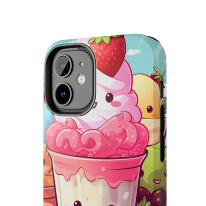 Strawberry Japan Milkshake - Kawaii Dessert Delight - Sweet Berry Anime Character - Tough Phone Cases