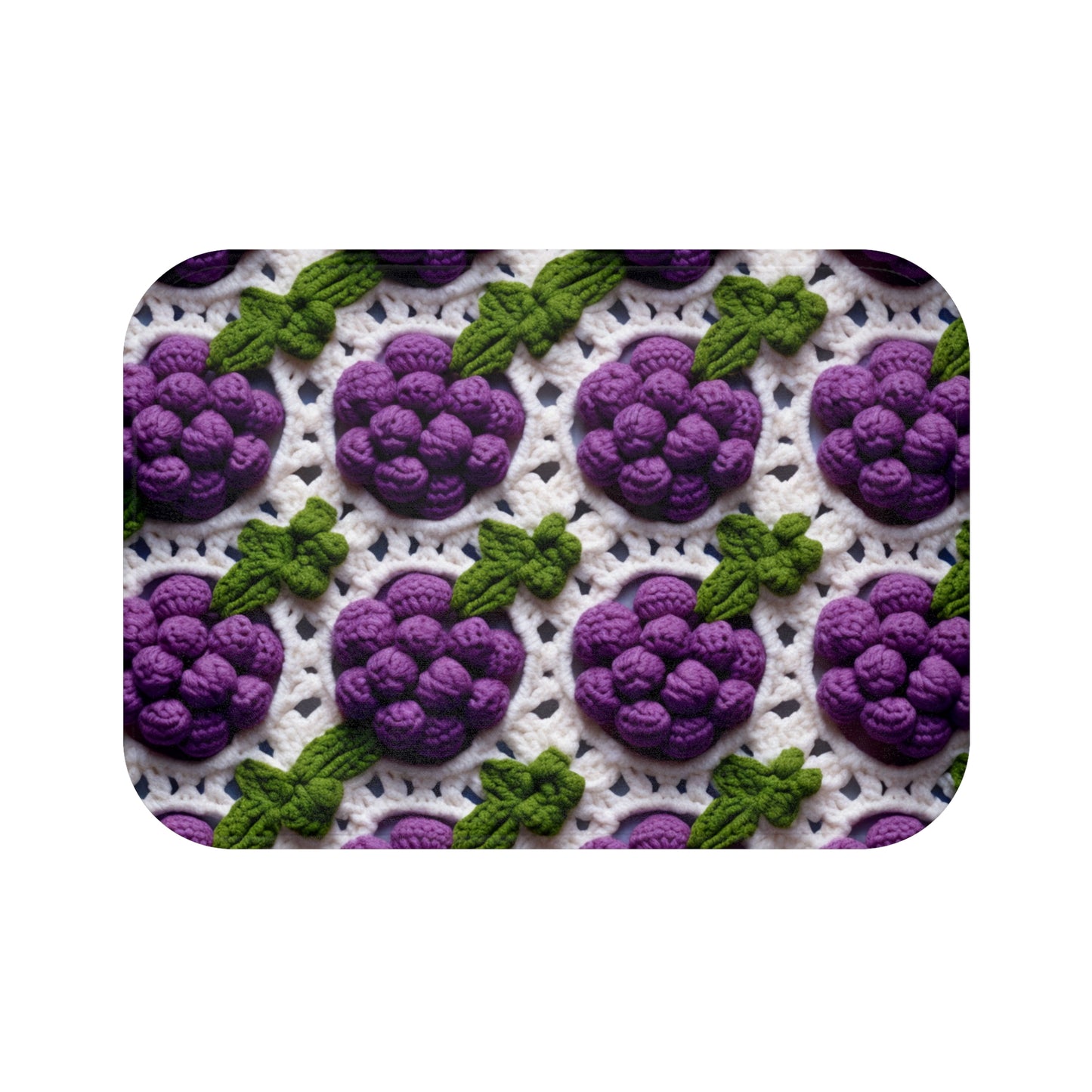 Crochet Grapes Pattern - Granny Square Design - Fresh Fruit Pick - Orchard Purple Snack Food - Bath Mat