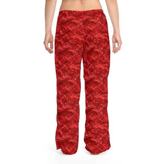 Fuzzy Infinity Pjs Red, Stylish Gift, Women's Pajama Pants (AOP)