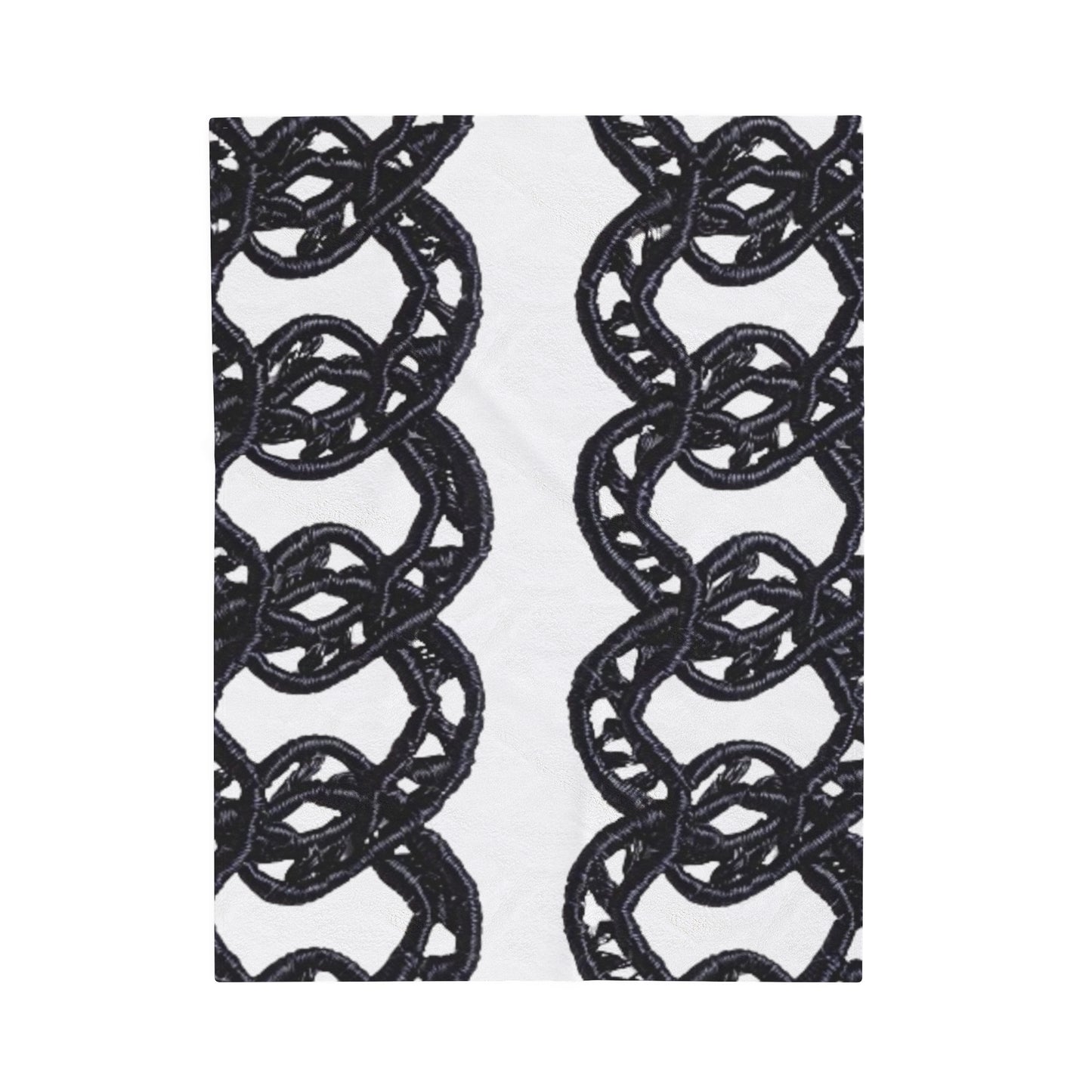 Black Chain Faux Embroidery - Velveteen Plush Blanket