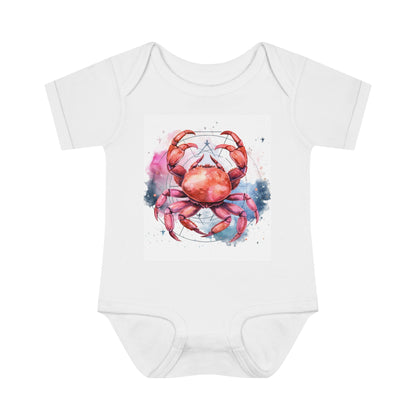 Cancer Star Sign - Elegant Zodiac Astrology - Infant Baby Rib Bodysuit