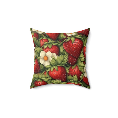 Strawberry Euphoria: The Ultimate Guide to Celebrating Life's Sweetest BerrySpun Polyester Square Pillow