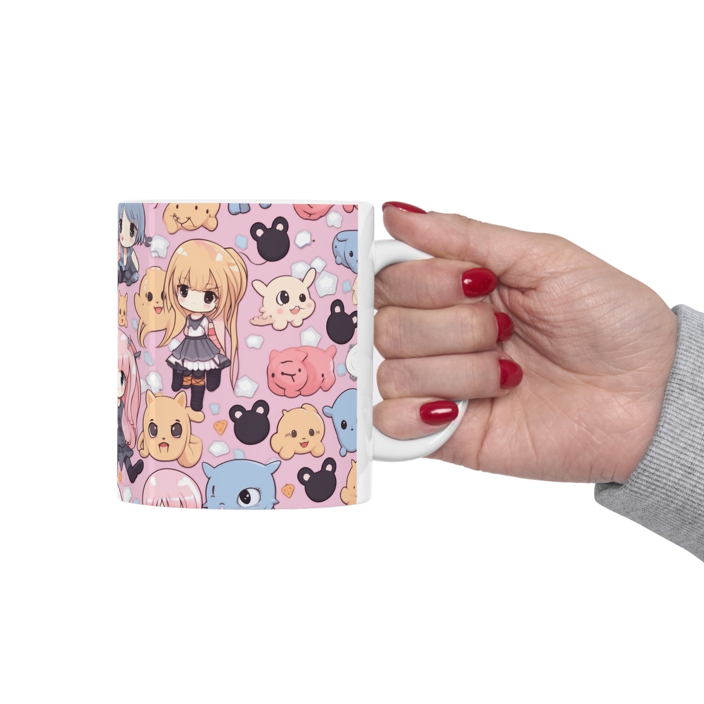 Kawaii Anime Girls: Cute and Adorable Manga Inspired Design - Ceramic Mug 11oz