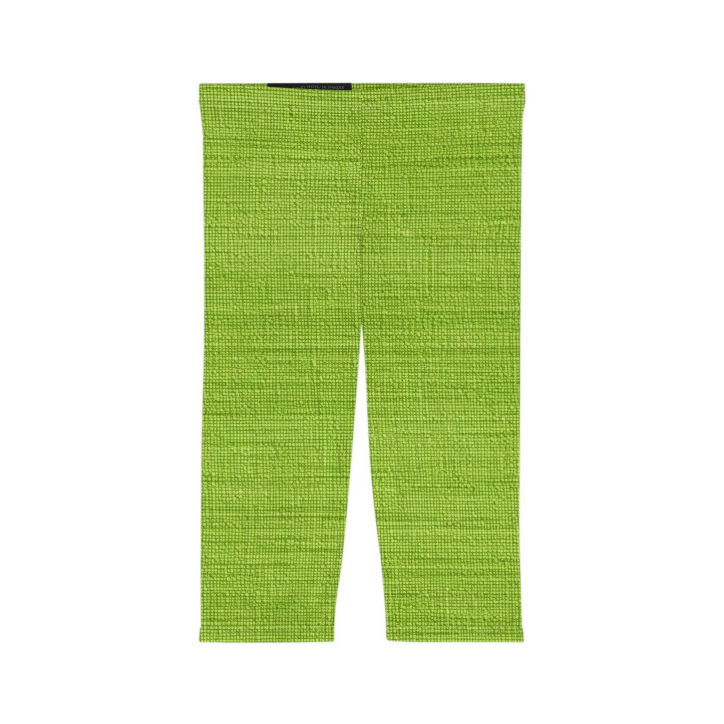 Lush Grass Neon Green: Denim-Inspired, Springtime Fabric Style - Women’s Capri Leggings (AOP)