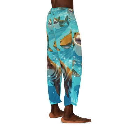 Tiburón tigre: fauna marina oceánica - Submarino - Pantalones de pijama para hombre (AOP) 