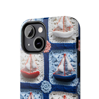 Crochet Boat Ship Sea Vessel Ocean Beach Travel Yacht Design - Tough Phone Cases