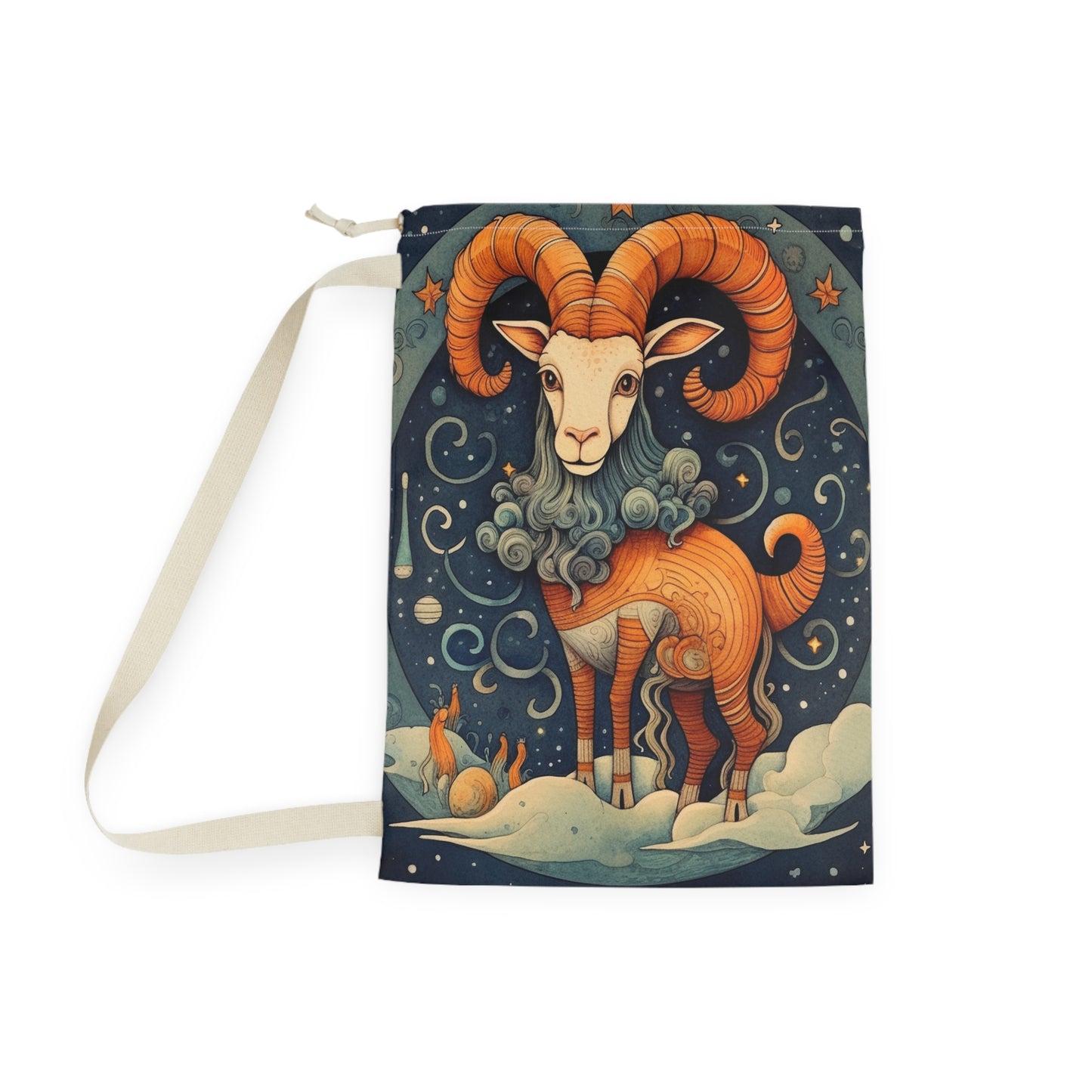 Diseño humorístico estilo libro infantil del zodiaco Capricornio - Bolsa de lavandería 