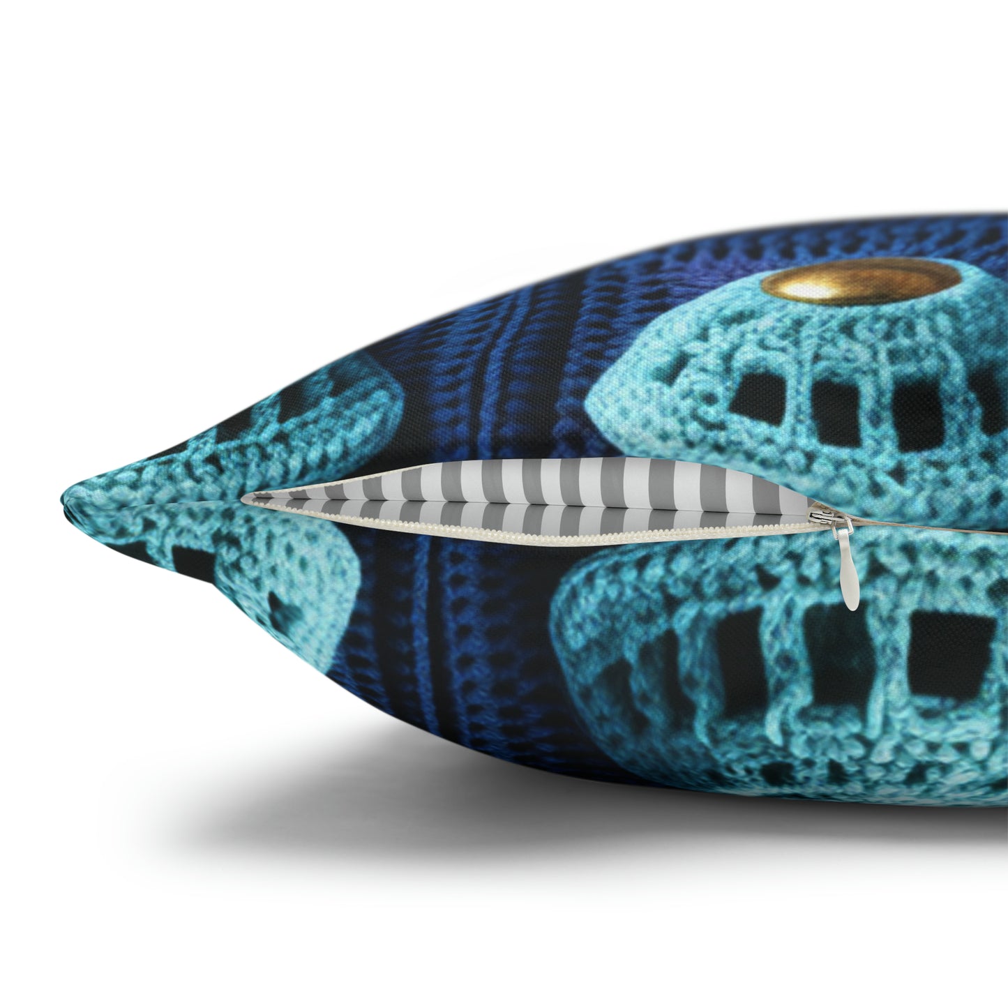 Spaceship UFO Crochet - Galactic Travel Ship - Alien Craft - Flying Saucer - Spun Polyester Square Pillow Case